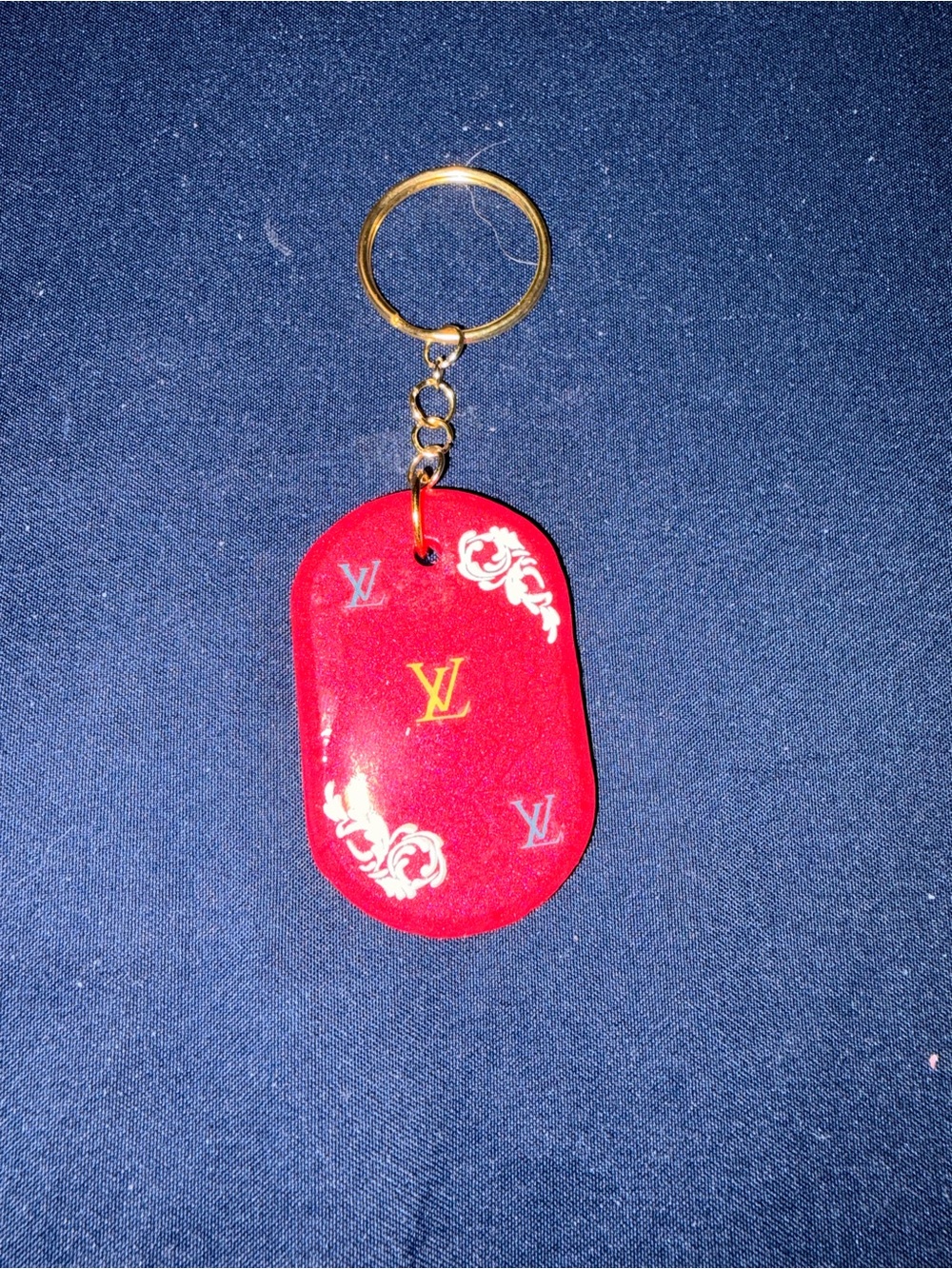 Louis Vuitton Red and Gold Signature Key Holder
